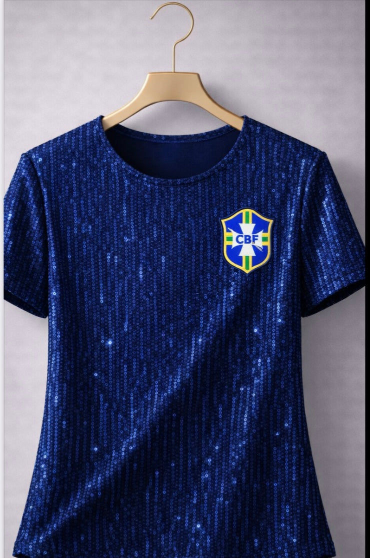 Blue Brazilian Sequin Blouse
