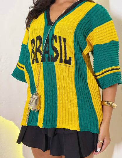 Yellow/Green Brazilian Crochet Blouse
