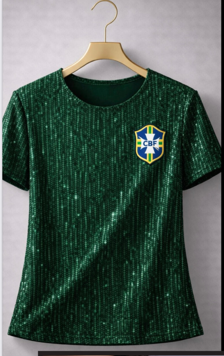 Green Brazilian Sequin Blouse