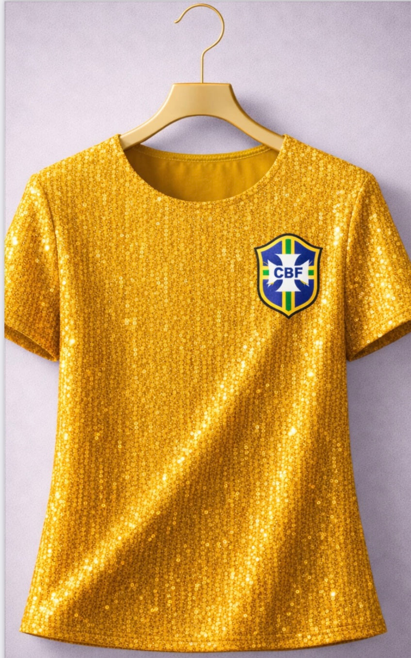 Gold Brazilian Sequin Blouse