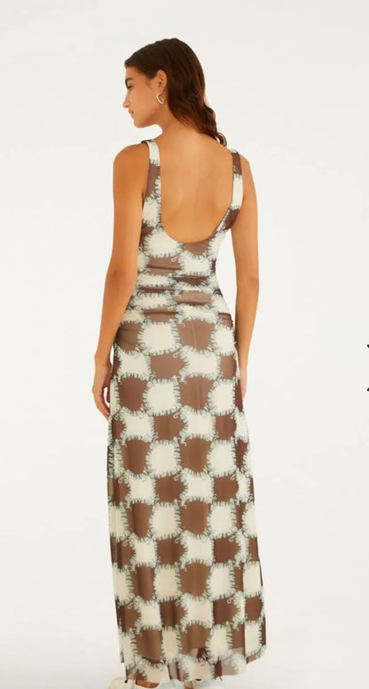FarmRio Brown Long Dress