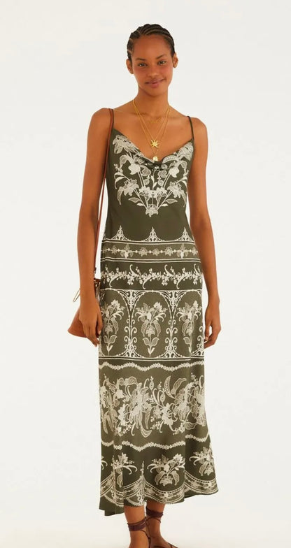 FarmRio Green Long dress
