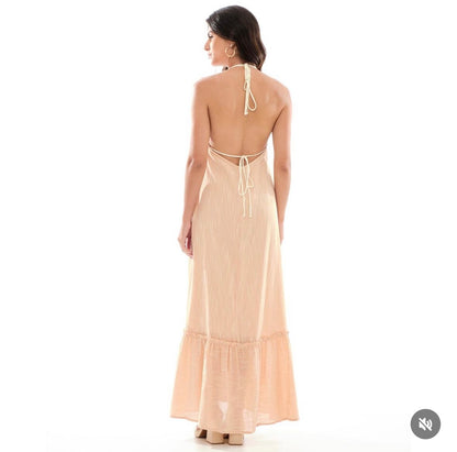 Beige/Salmon Long Dress